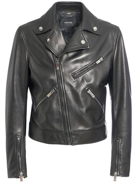 versace jacka herr|versace biker jacket.